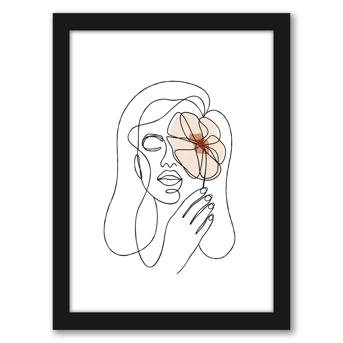 Line Woman With Flower by Elena David Frame  - Americanflat