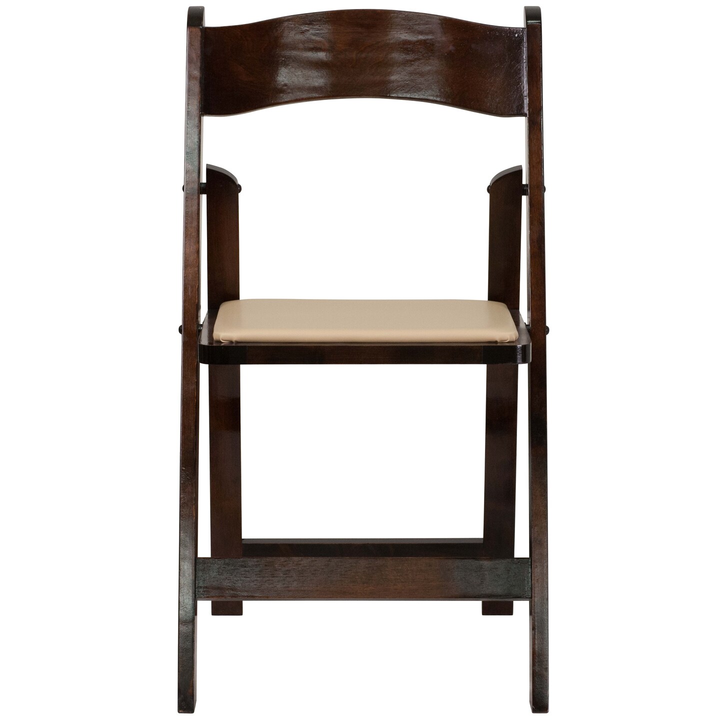 Emma and Oliver 4 Pack Wood Folding Chair with Vinyl Padded Seat