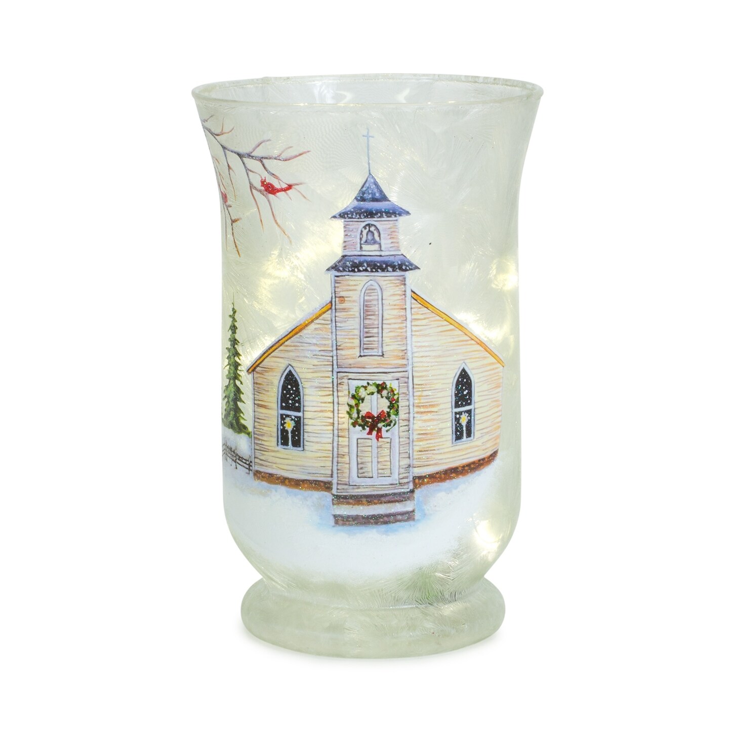 Melrose Set of 2 Church Christmas Candle Holders 7.75&#x22;