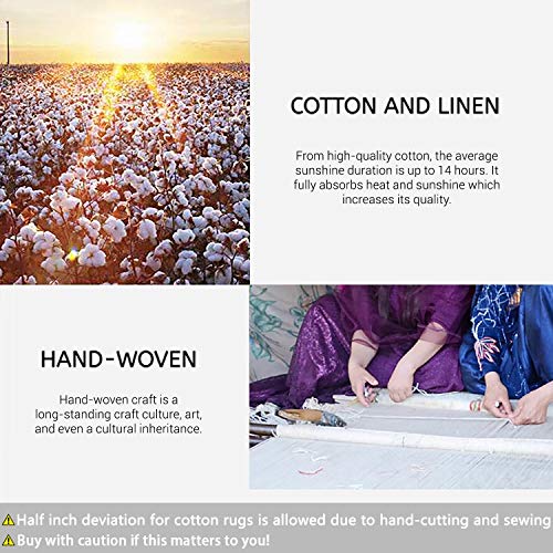 EARTHALL Buffalo Hand-Woven Cotton Rug Plaid Rug Washable Indoor Outdoor  Rugs