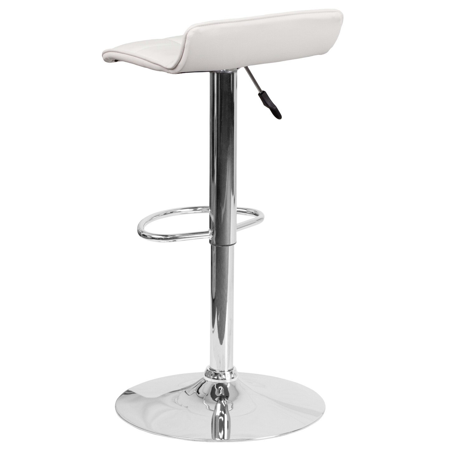 Emma and Oliver Quilted Wave Seat Adjustable Height Barstool with Chrome Base
