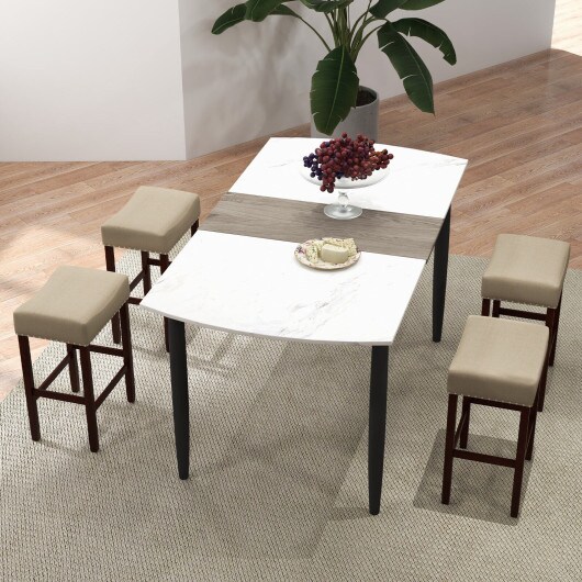 24 Inch Set of 2 Bar Stool with Curved Seat Cushions and Nail Head Trim