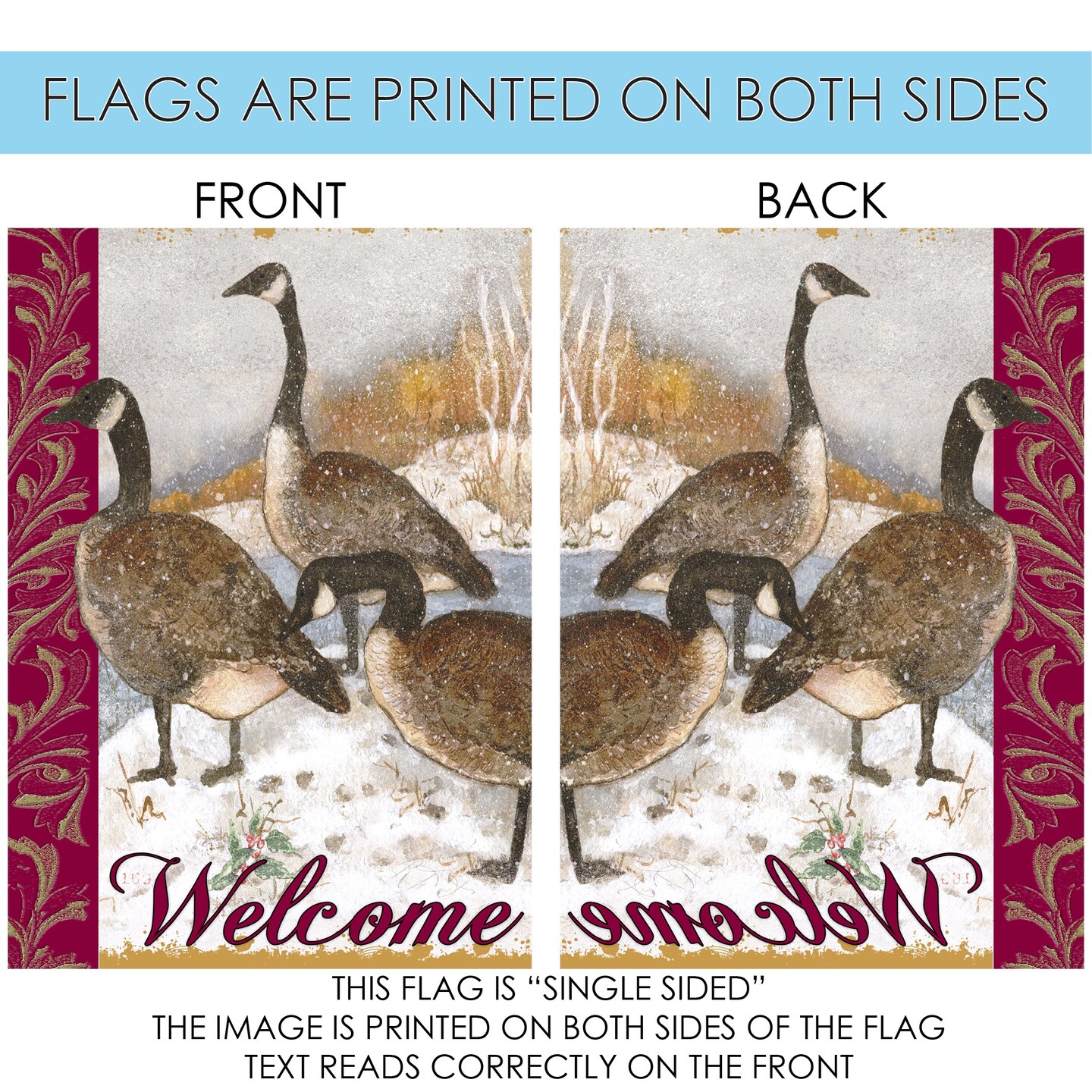 Welcome Geese Decorative Welcome Flag