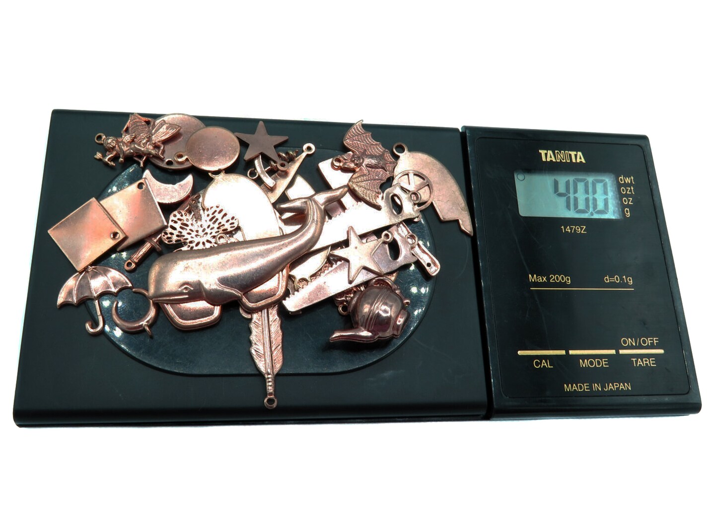 Mix of Rose Gold Plated & Antiqued Copper Charms (40g) (V127)