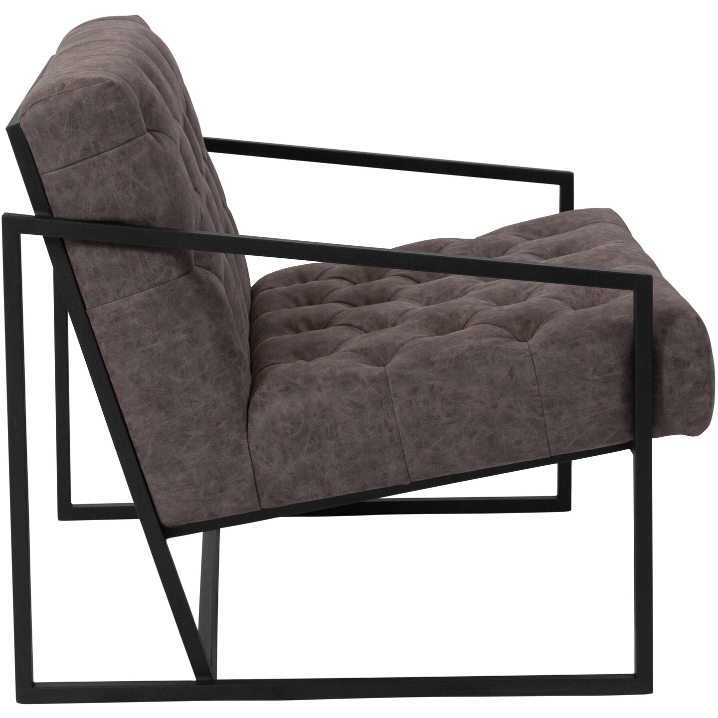 Merrick Lane Vienna Modern Lounge Chair With Tufted Seating And Metal Frame