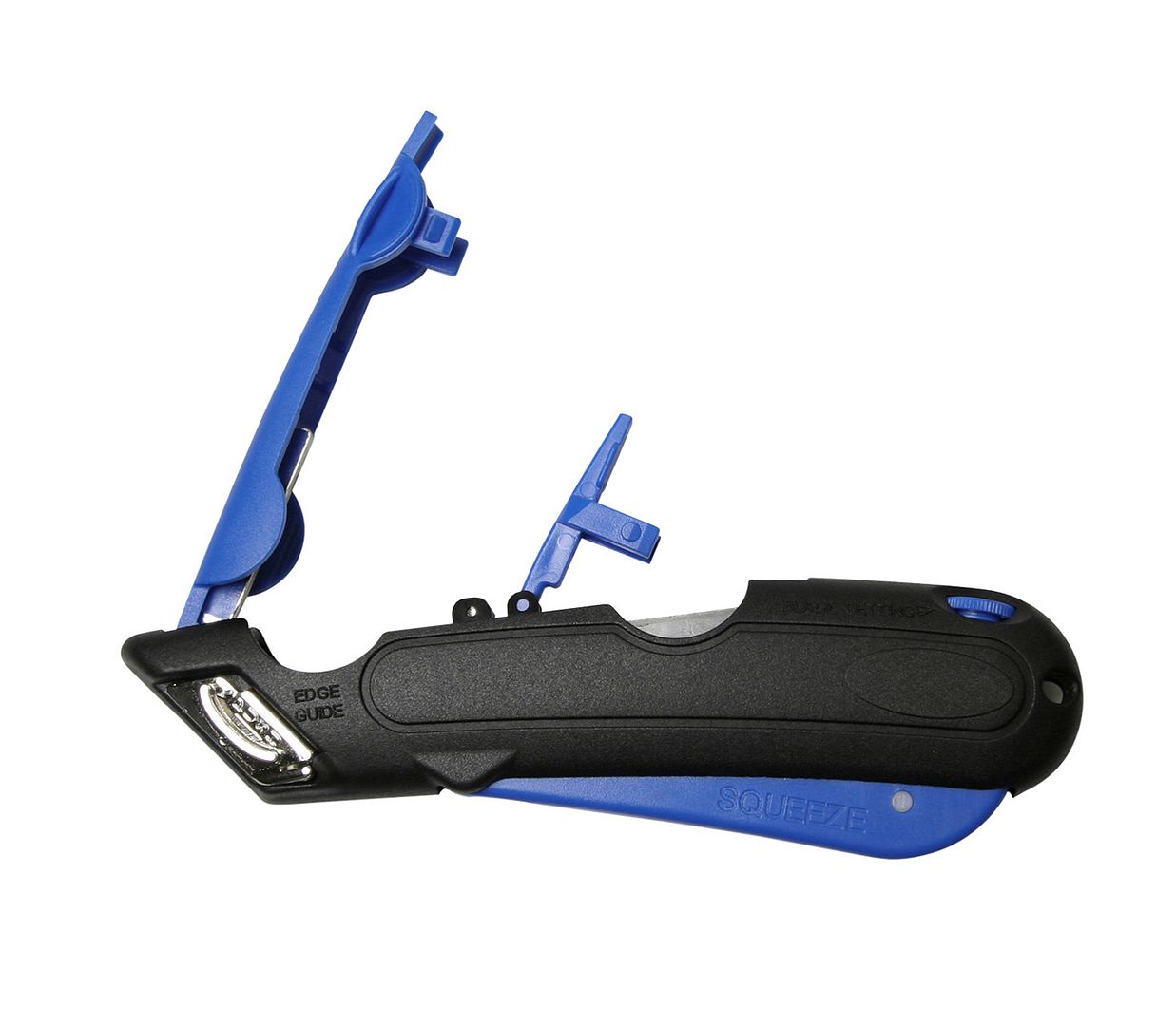 Garvey Easycut Cutter Knife, Self-Retracting Safety Tipped Blade, Box Cutter for Cartons, Boxes, Straps and Packages, Black and Blue (091508)
