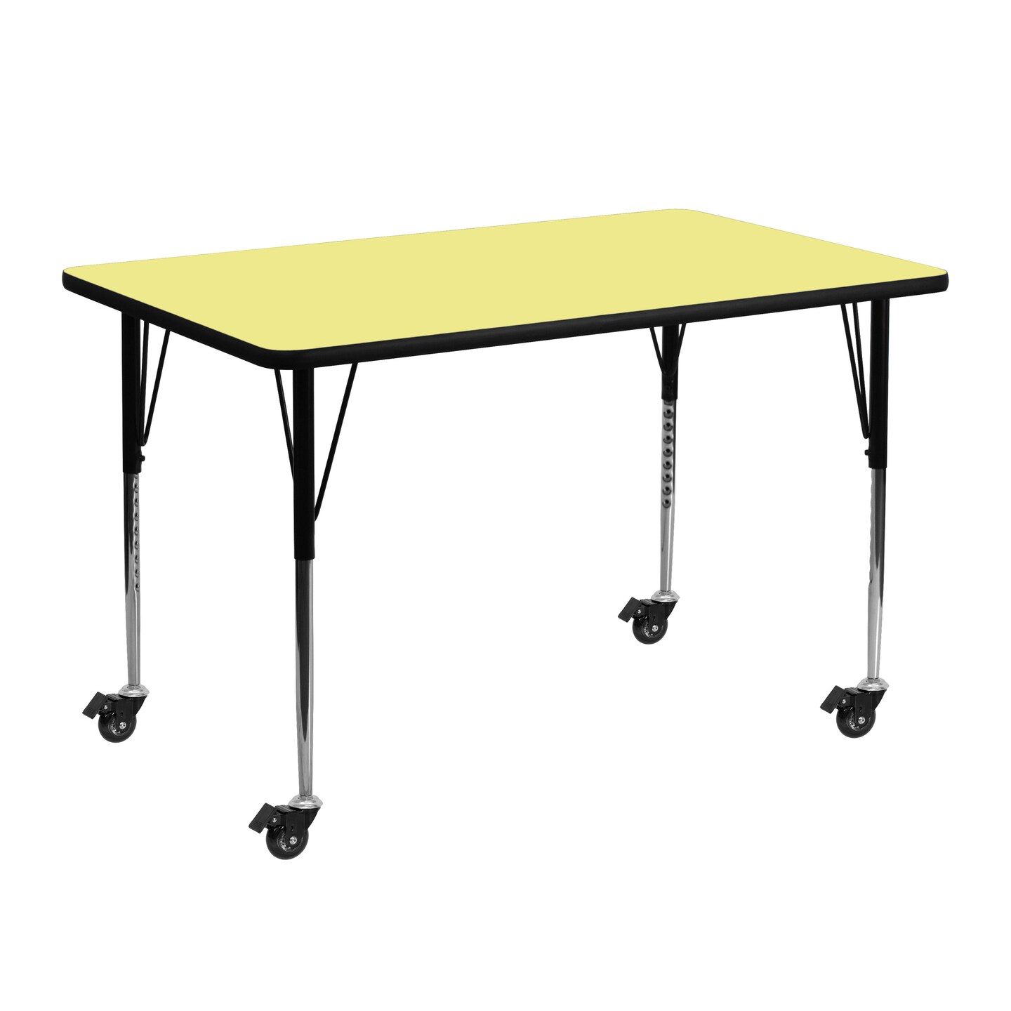 Emma and Oliver Mobile 24x48 Rectangle Laminate Adjustable Activity Table