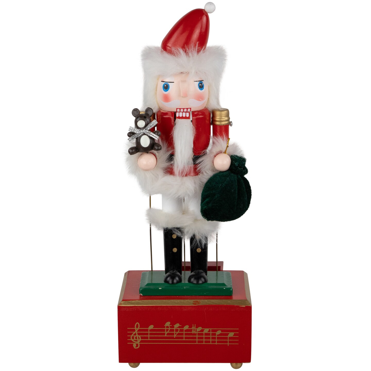 Northlight Animated and Musical Santa Christmas Nutcracker with Bear - 12"