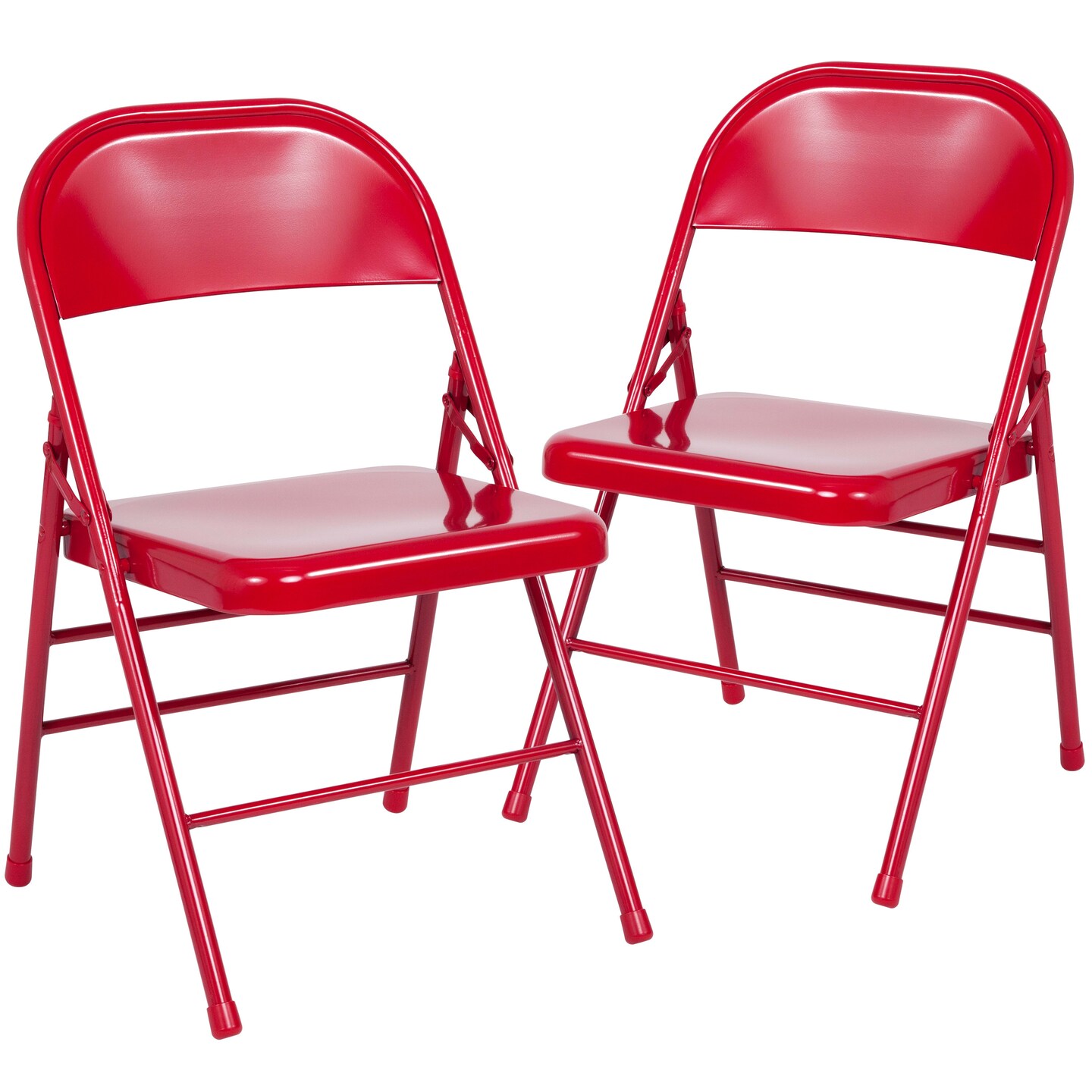 Emma and Oliver 2 Pack Home &#x26; Office Portable Party Events Steel Metal Folding Chair