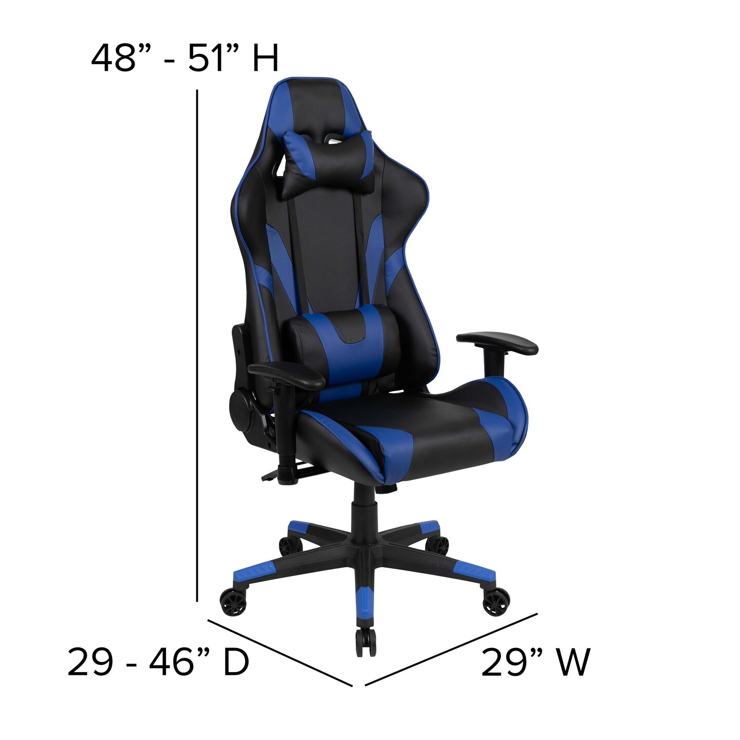 Emma and Oliver Desk Bundle-Gaming Desk, Cup Holder, Headphone Hook and Reclining Chair