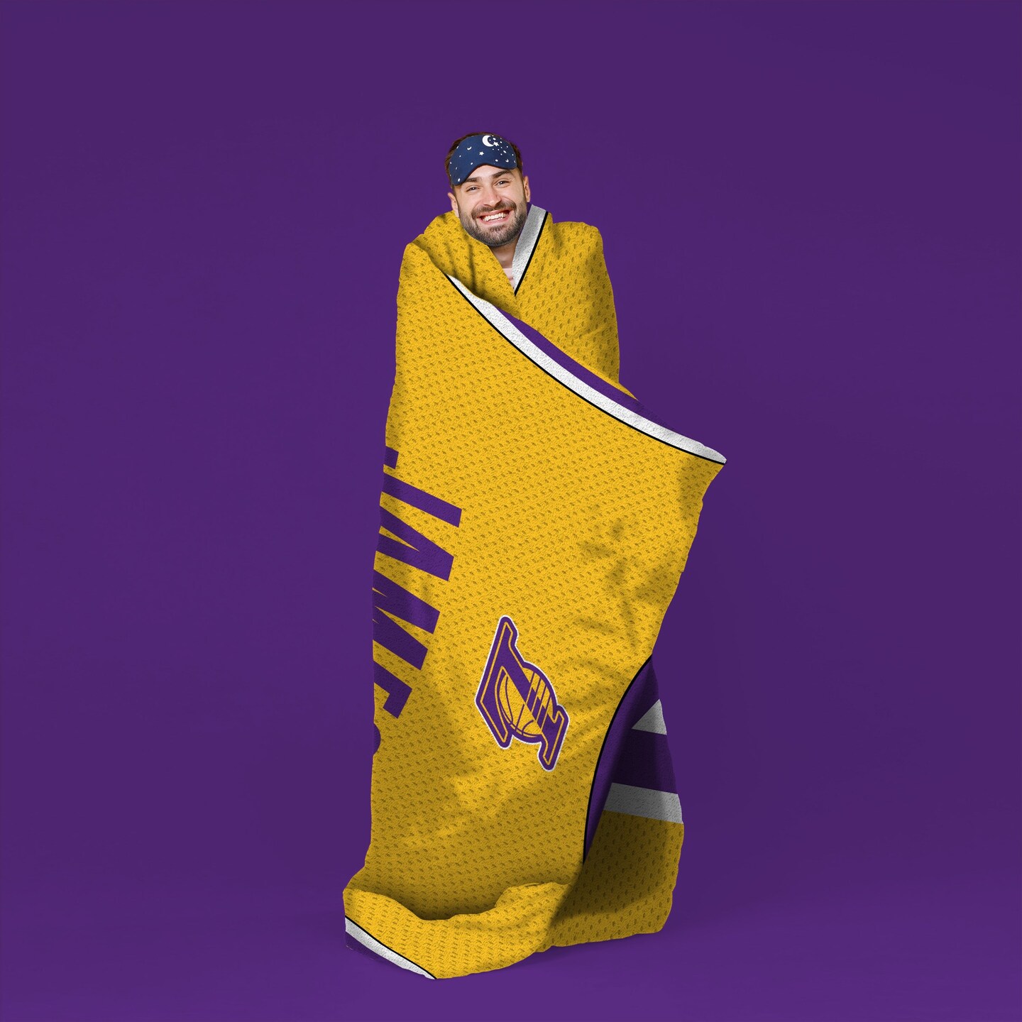 Sleep Squad Los Angeles Lakers LeBron James 60” x 80” Raschel Plush Jersey #23 Basketball Blanket