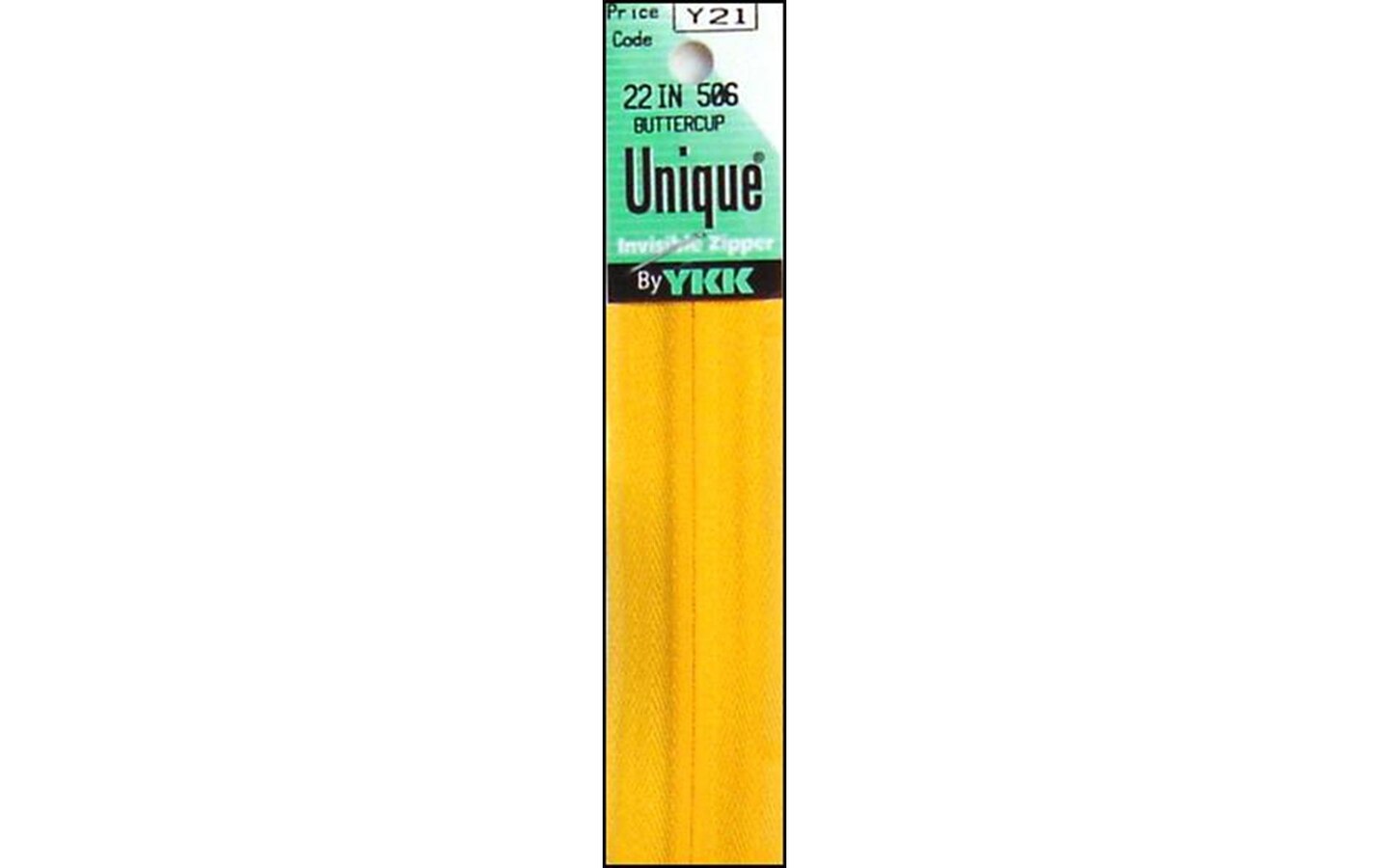 YKK Unique Invisible Zipper 22&#x22; Buttercup