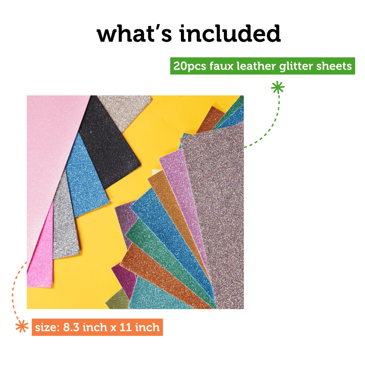 Incraftables Glitter Faux Leather Sheets for Crafts 20 Pieces. Assorted  Faux Leather Sheets for Cricut (8.3”x11”). Best Fauxs Leather Sheets for  Earrings & Arts. PU Leather Fabric for Adults & Kids