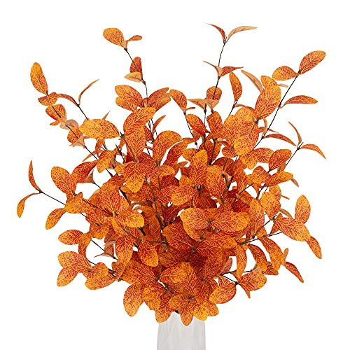 6 Pcs Artificial Eucalyptus Stems Fall Eucalyptus Leaves Fall Decorations with Fall Leaves for Office and Home Artificial Plants for Floral Arrangement