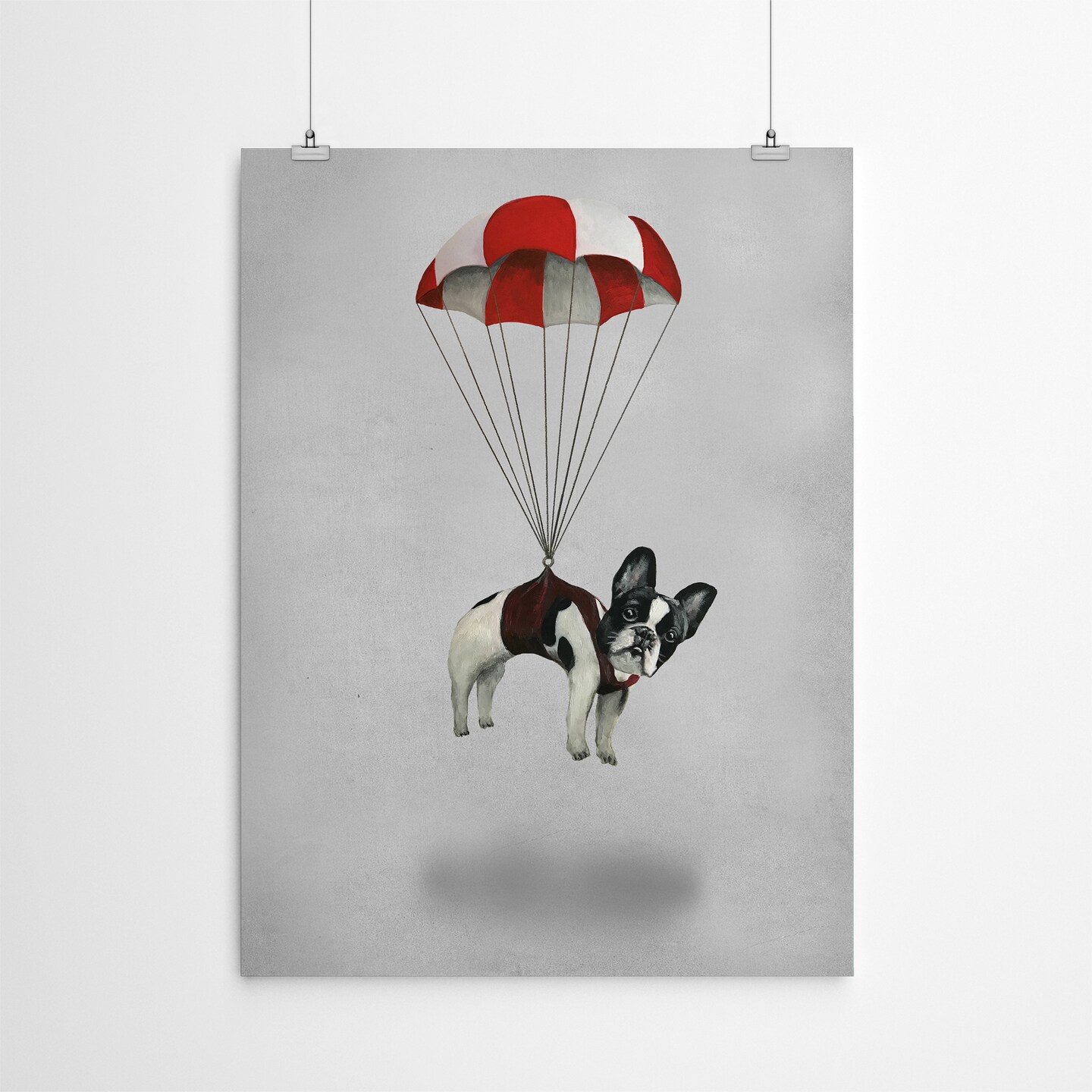 Bulldog With Parachute by Coco De Paris  Poster Art Print - Americanflat