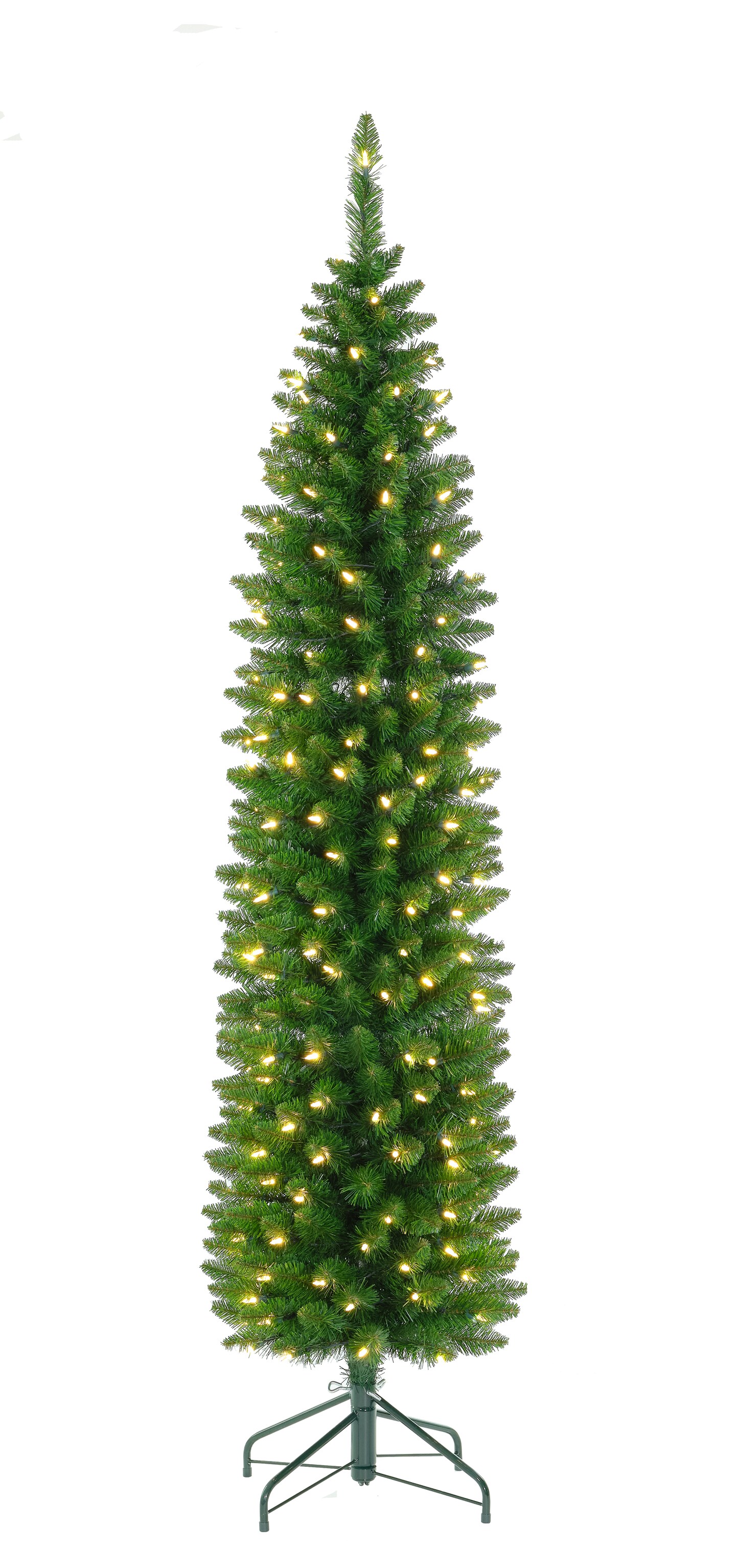 Slim Pencil Christmas Tree Prelit Clear LED - Artificial - HOLIDAY TREE