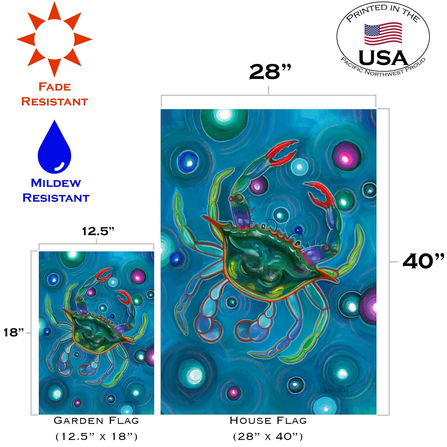 Bubble Crab Decorative Crab Flag