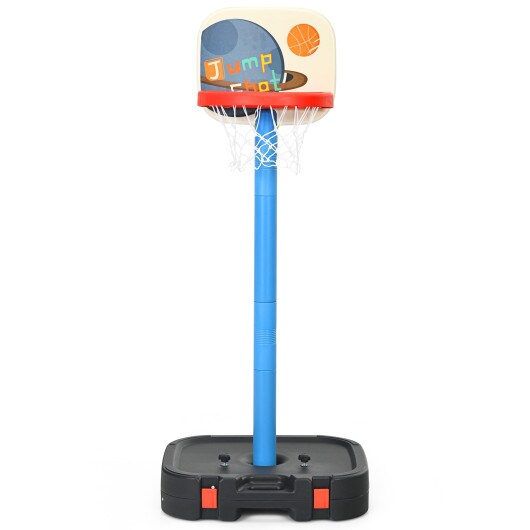 2 in 1 Kids Basketball Hoop Stand with Ring Toss and Storage Box Perfect for Indoor-Outdoor Play