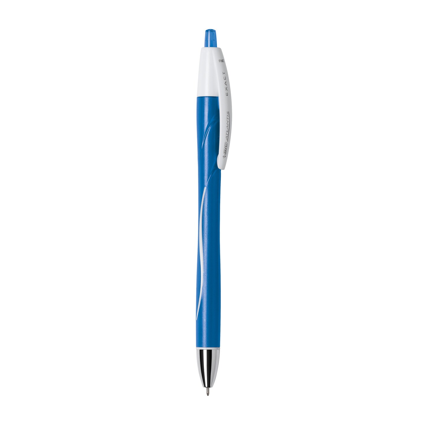 BIC Glide Exact Blue Retractable Ballpoint Pens, Fine Point (0.7mm), 12-Count Pack, Ultra Smooth Writing Blue Pens