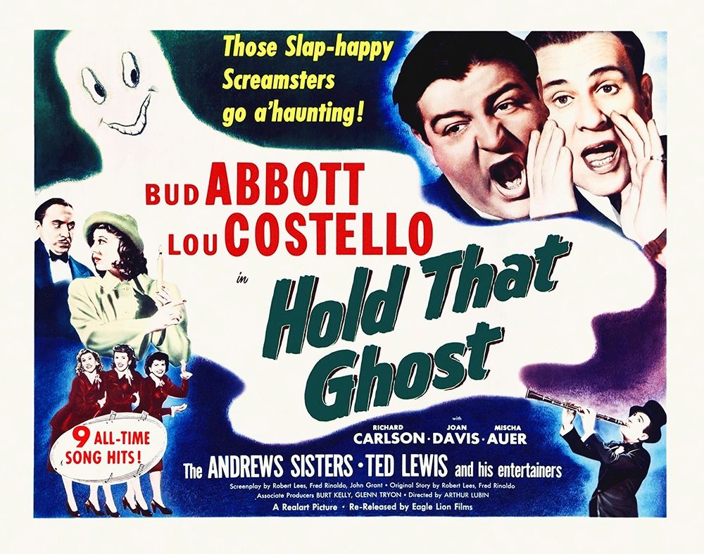 Abbott And Costello Hold That Ghost Cast Abbott and Costello - Hold That Ghost Poster Print by Hollywood Photo
