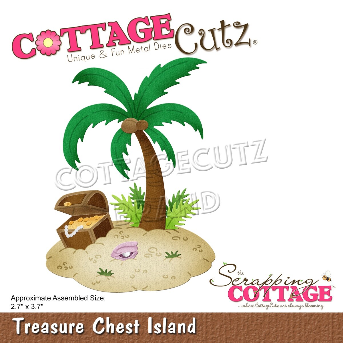 Cottagecutz Dies-Treasure Chest Island 2.7&#x22;X3.7&#x22;