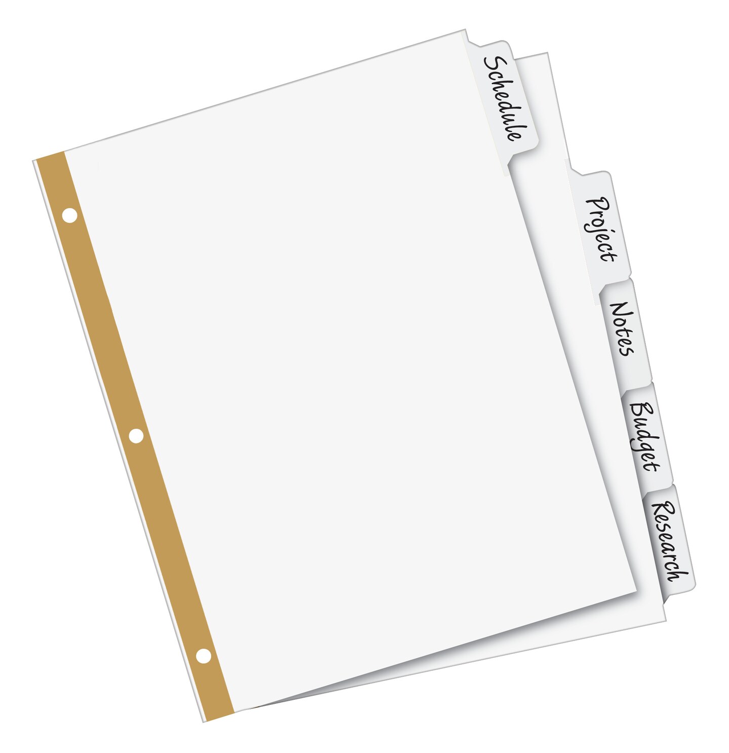 Avery Write & Erase Big Tab Paper Dividers for 3 Ring Binder, White, 5 Tab Set, 10 Packs, 10 Sets Total (23075)