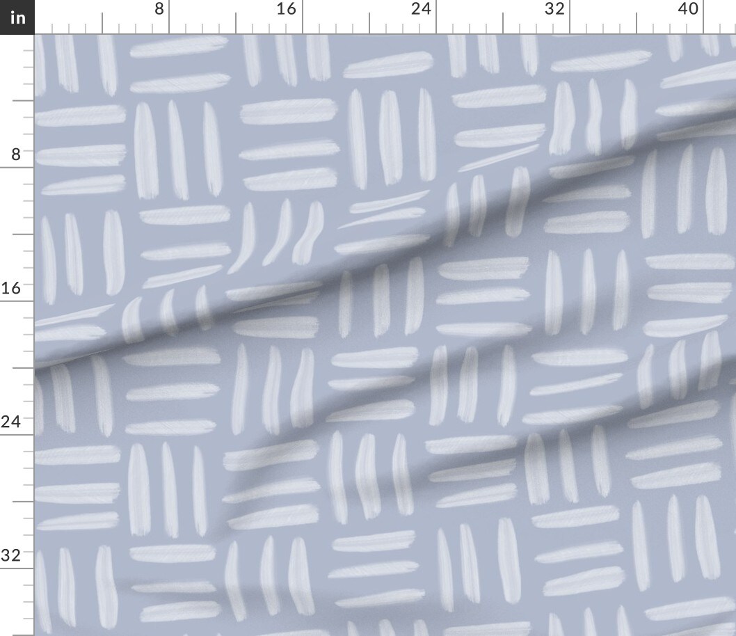 Petal Signature Cotton by the Yard or Fat Quarter Geometric Check  Watercolor Clean Brush Stroke Crosshatch Parquet Minimal Neutral Gray Blue  Custom