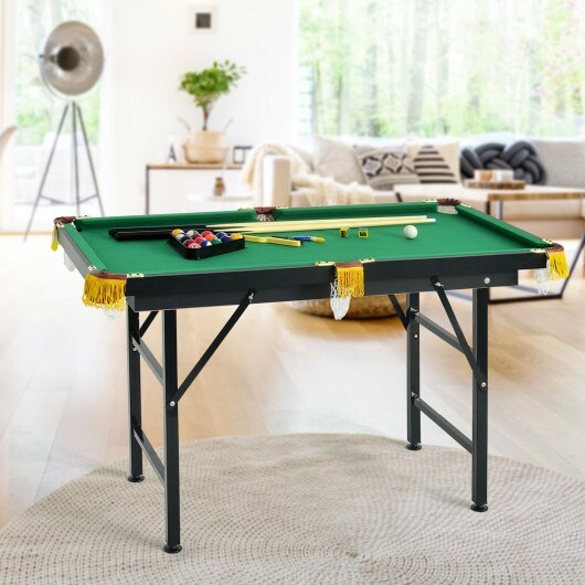 47 Inch Folding Billiard Table with Cues and Brush Chalk