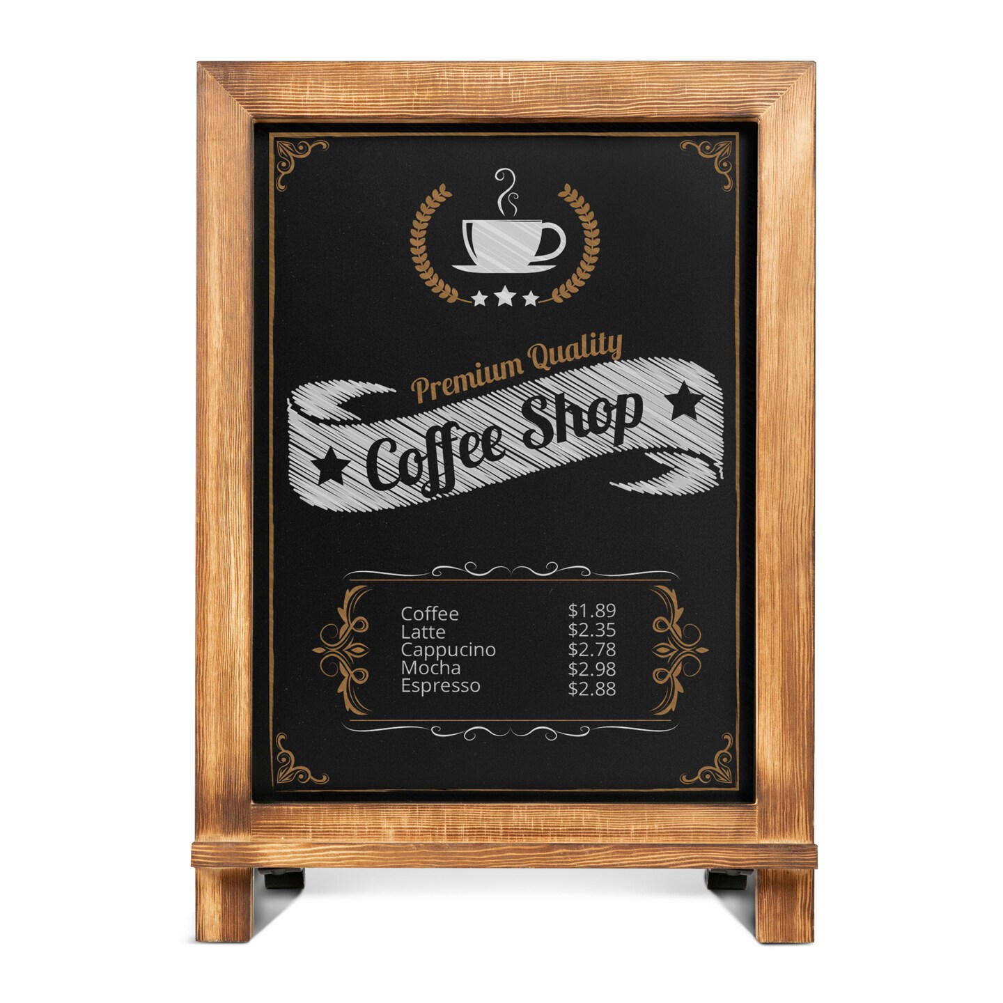 HBCY Creations Hanging or Tabletop Chalkboard with Legs/Wedding Table Sign/Kitchen Countertop Memo Board