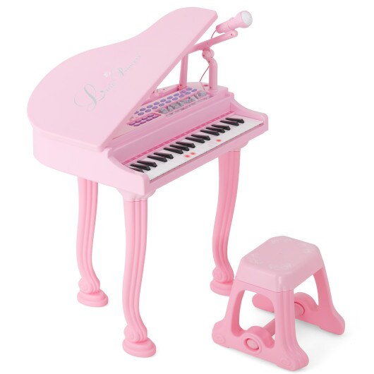 37 Keys Kids Piano Keyboard with Stool and Piano Lid