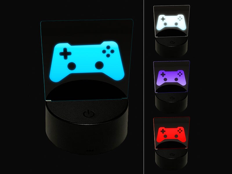 Video Game Controller Icon 3D Illusion LED Night Light Sign Nightstand Desk  Lamp | Michaels