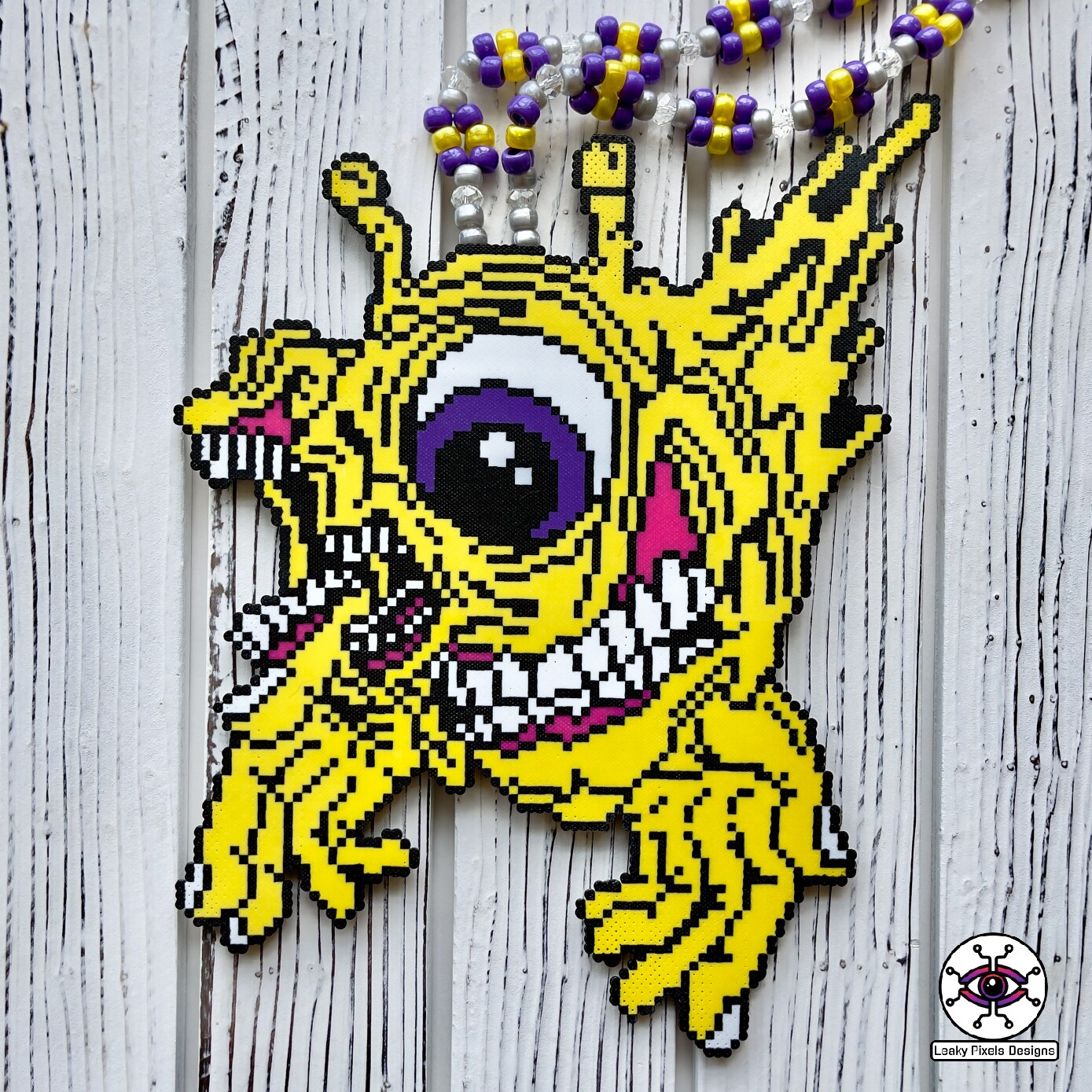 Subtronics Cyclops Perler Necklace Yellow MakerPlace by Michaels