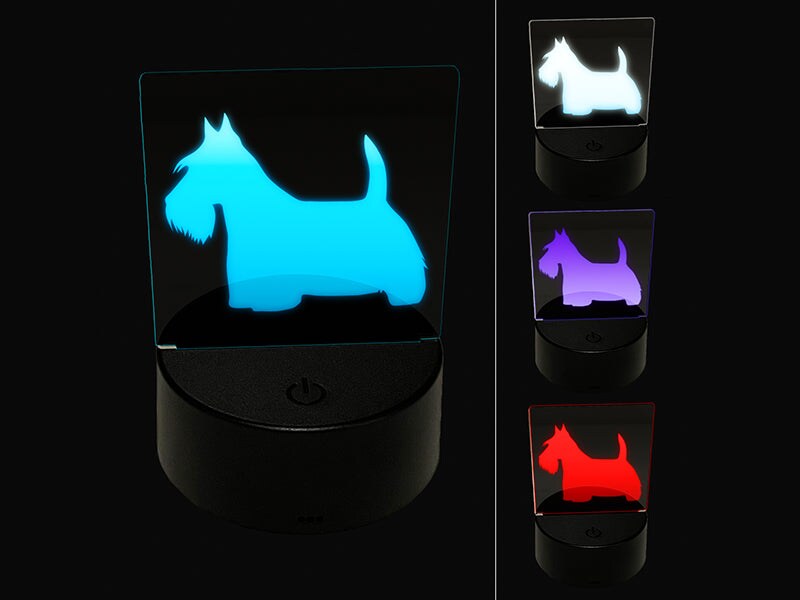 Scottish Terrier Scottie Dog Solid 3D Illusion LED Night Light Sign Nightstand Desk Lamp