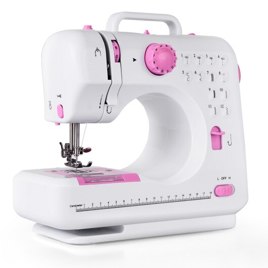 Mini Electric Sewing Machine with 12 Stitches Adjustable Speed and Automatic Threading and LED Light