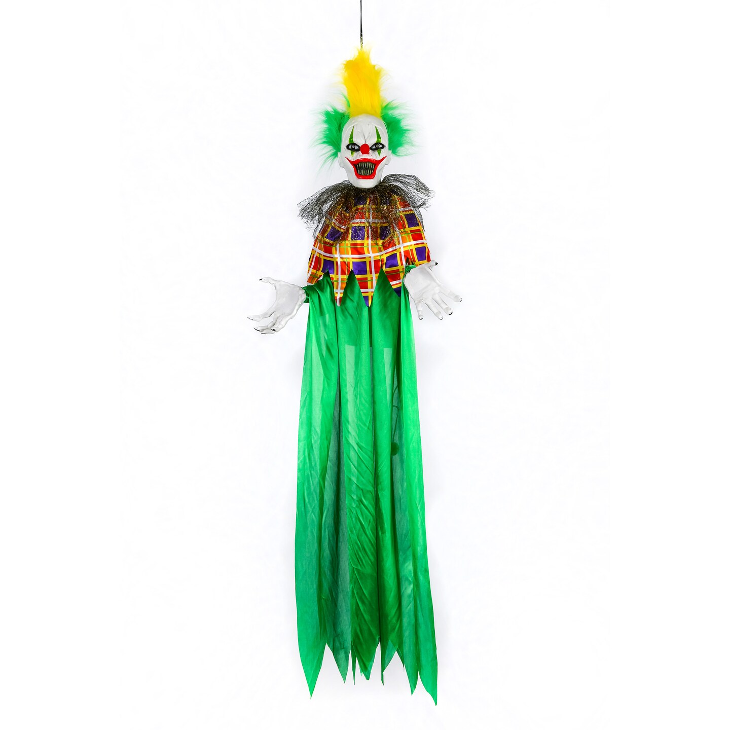 39&#x22; Hanging Animated Halloween Clown, Sound Activated