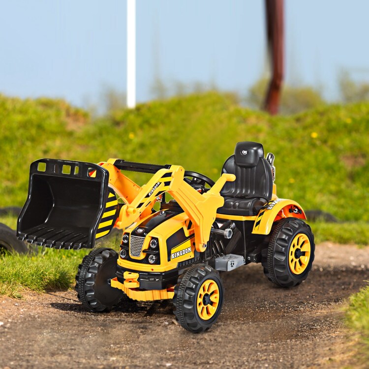 Iron Excavator with Adjustable Arm, Safety Belt, Battery Power and Educational Fun for Kids
