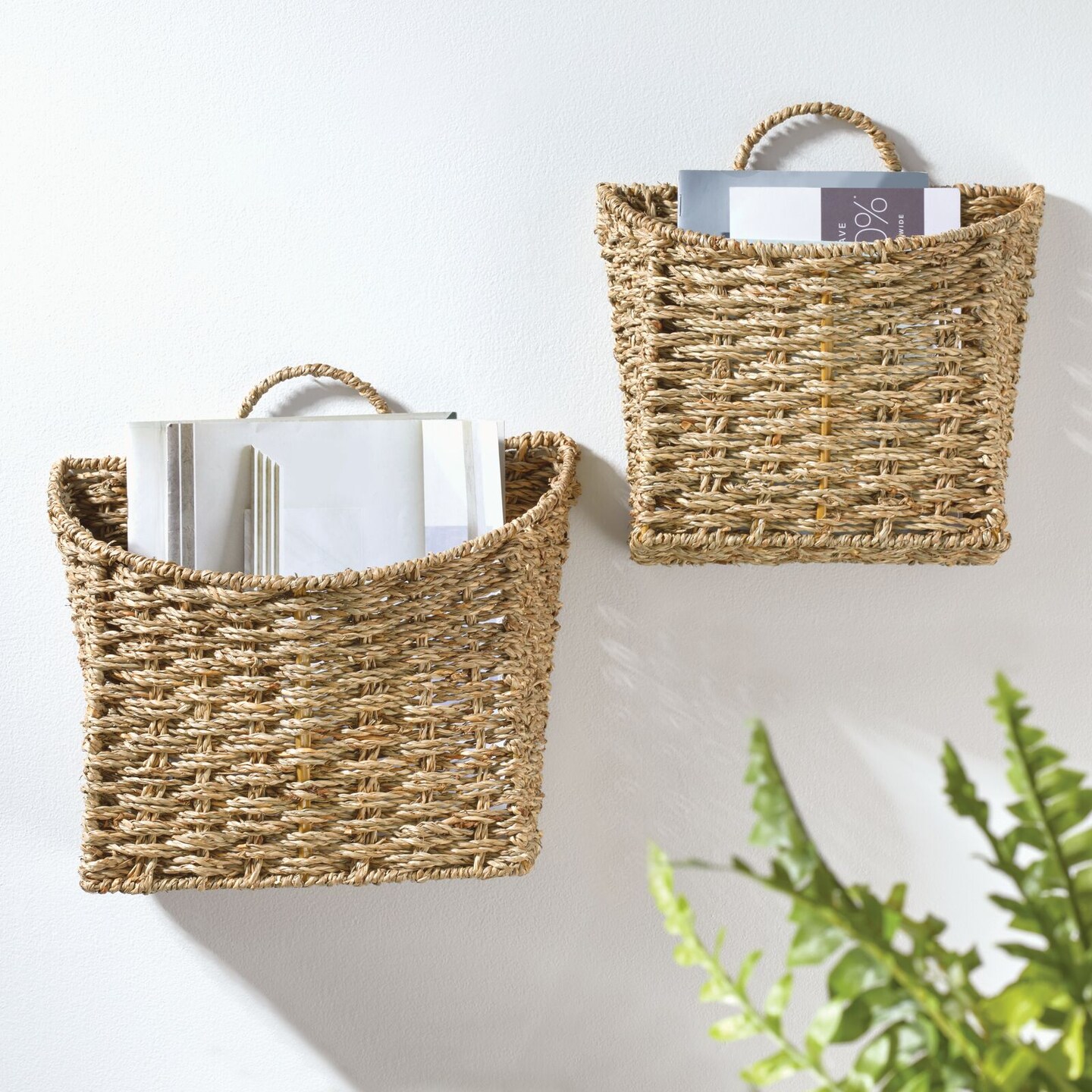 Woven Wall Storage Baskets - Set/2