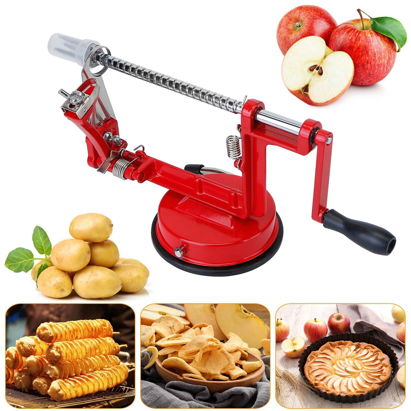 Eggracks By Global Phoenix 3In 1 Apple Peeler Manual Rotation Potato Fruit Core Slicer