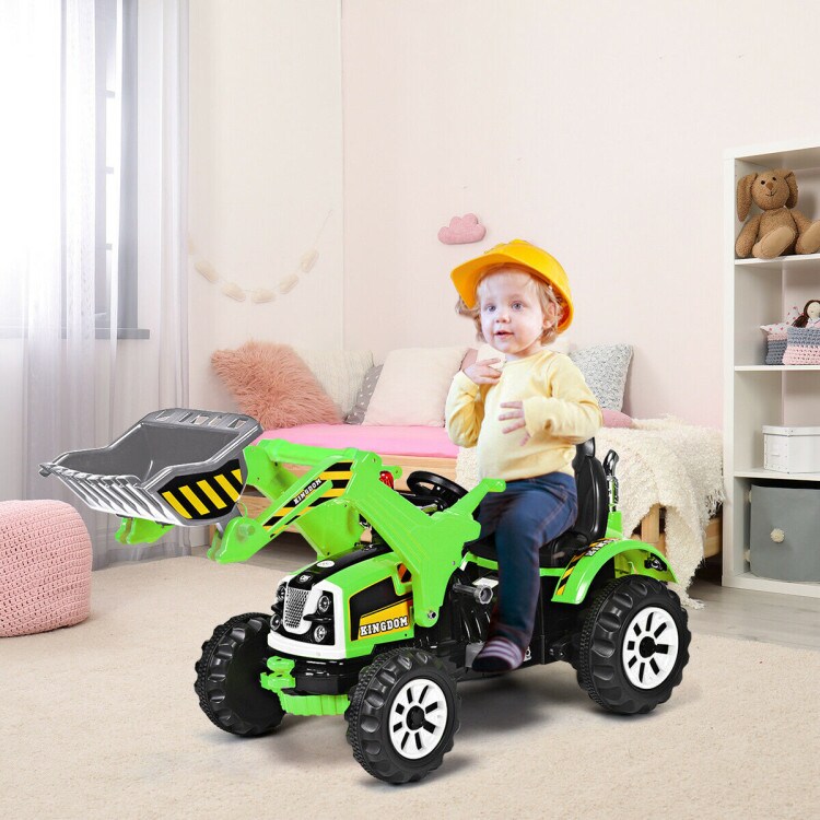 Iron Excavator with Adjustable Arm, Safety Belt, Battery Power and Educational Fun for Kids