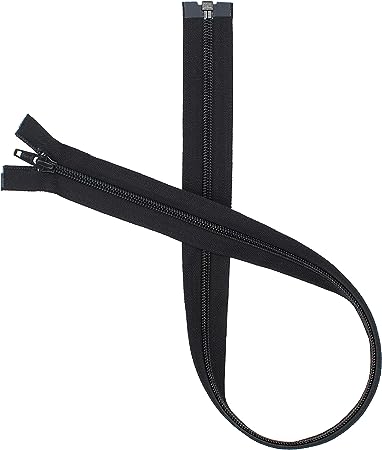 23" Zipper ~ YKK #5 Nylon Coil Separating Zippers - 580 Black (Pack of 1 Zipper)