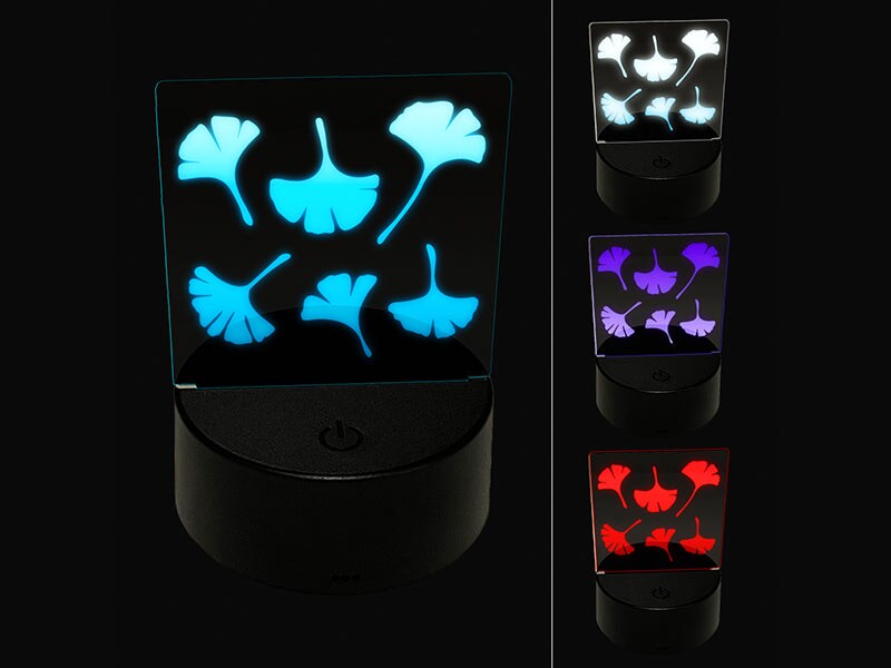 Gingko Leaves 3D Illusion LED Night Light Sign Nightstand Desk Lamp