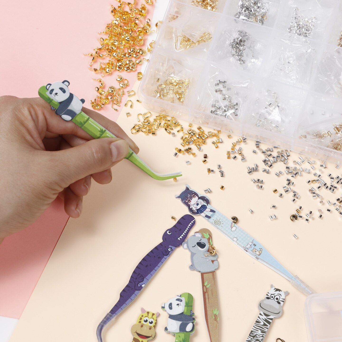 Incraftables Assorted Kids Tweezers 20pcs. Best Tweezers for Kids Including Plastic Tweezers for Kids & Fun Craft Animal Shape Tweezers. Kids Tongs for DIY Projects, Pearl Beads, Jewelry Making & More