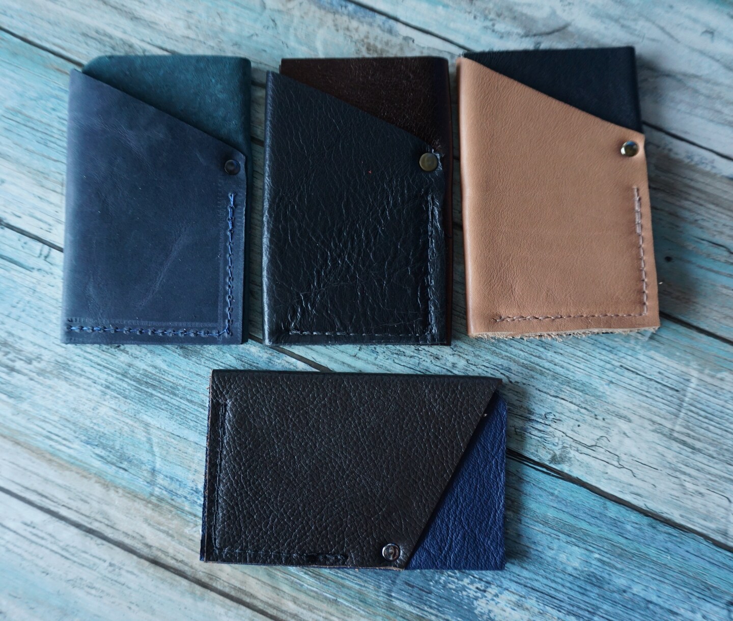 Genuine Leather 3 compartment front pocket wallet, card holder, ID