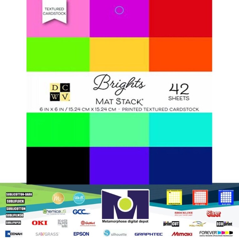 DCWV®️ MAT STACK - DCWV - 6 X 6 - BRIGHTS TEXTURED (42 SH) PS-006-00095