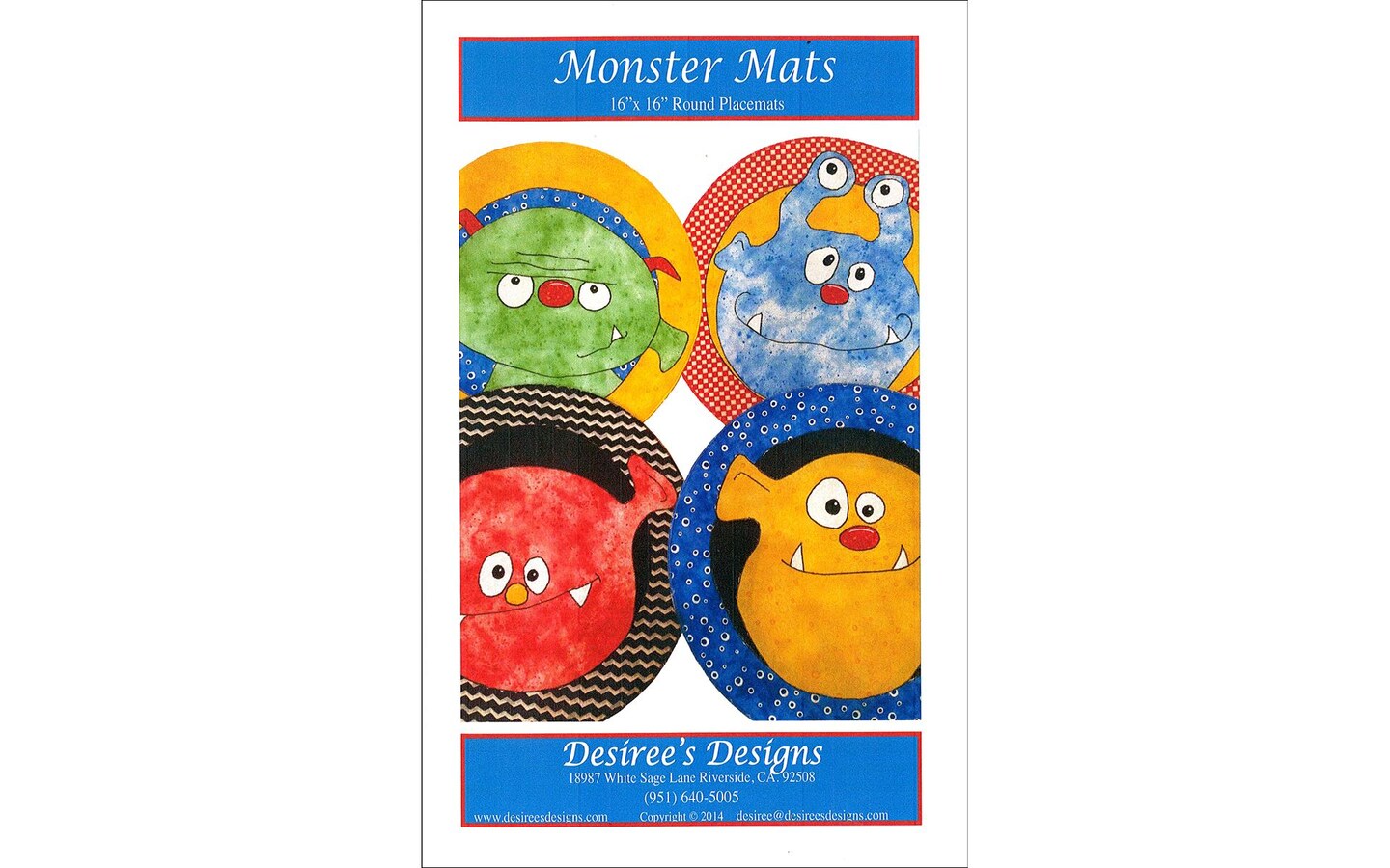Desiree&#x27;s Designs Monster Mats Ptrn