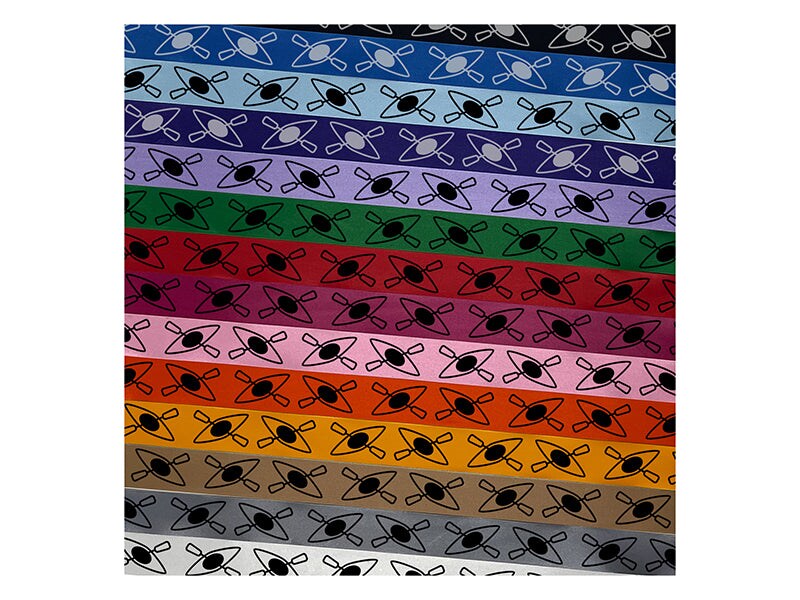 Kayak with Paddle Icon Satin Ribbon for Bows Gift Wrapping DIY Craft Projects - 1&#x22; - 3 Yards
