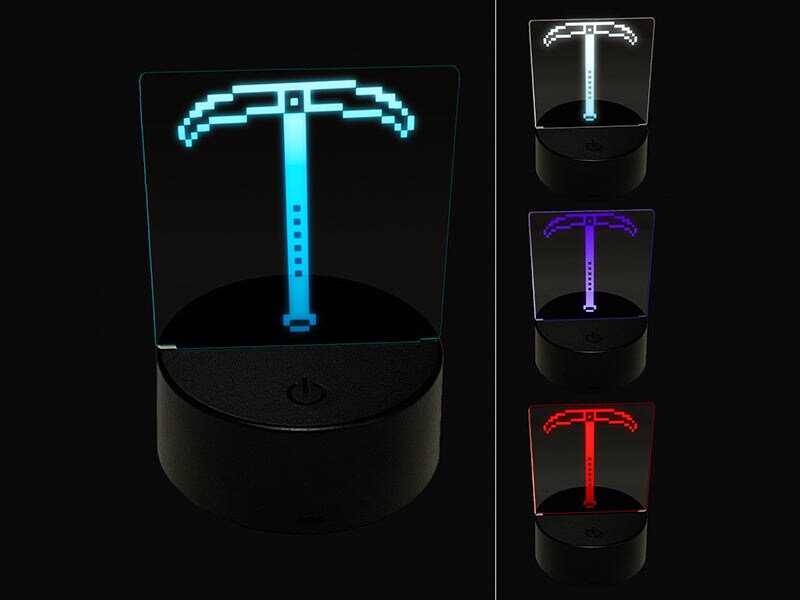 Pixel Miner Pickaxe RPG Video Games 3D Illusion LED Night Light Sign  Nightstand Desk Lamp | Michaels