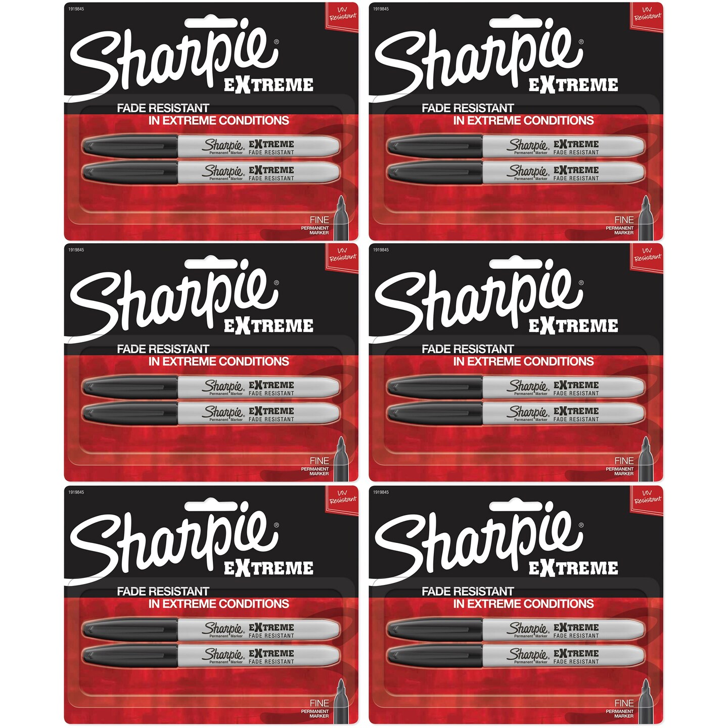 Extreme Permanent Markers, Black, 2 Per Pack, 3 Packs Michaels