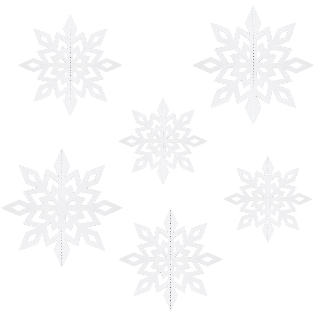 Set of 12 3D Hanging Snowflakes Decorations for Christmas