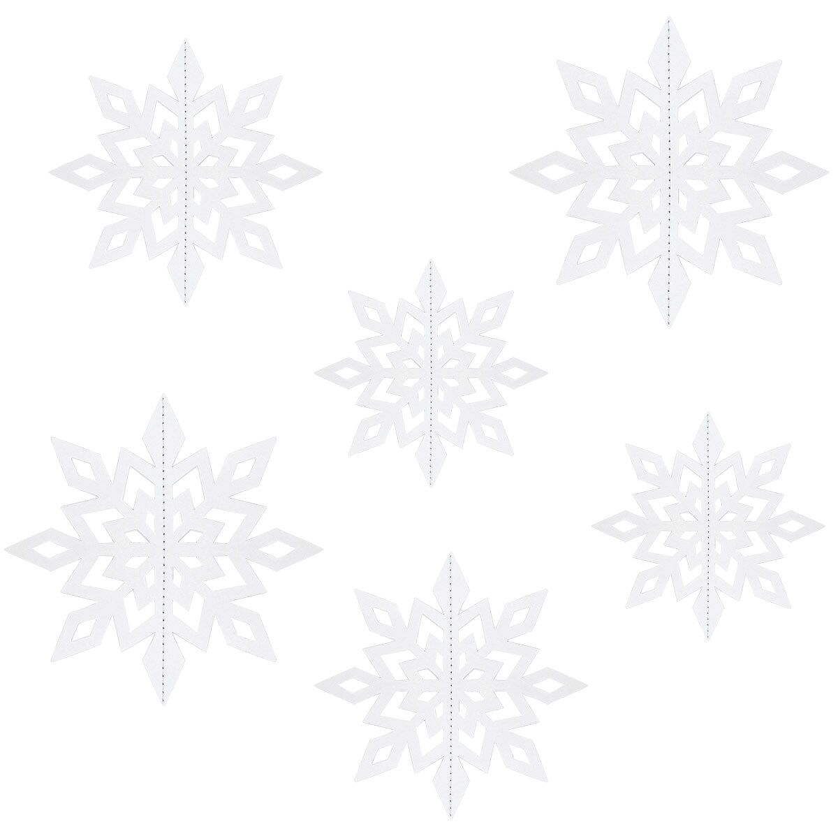 Wrapables 3D Hanging Snowflake Decorations for Christmas, Winter, New Year Parties (Set of 12)